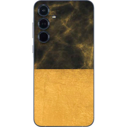 Black and Gold Split Marble Galaxy A35 5G Skin